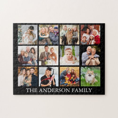 Family Photo Collage _ Choose Your Color Jigsaw Puzzle
