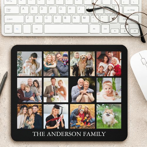 Family Photo Collage _ Choose Your Color Mouse Pad