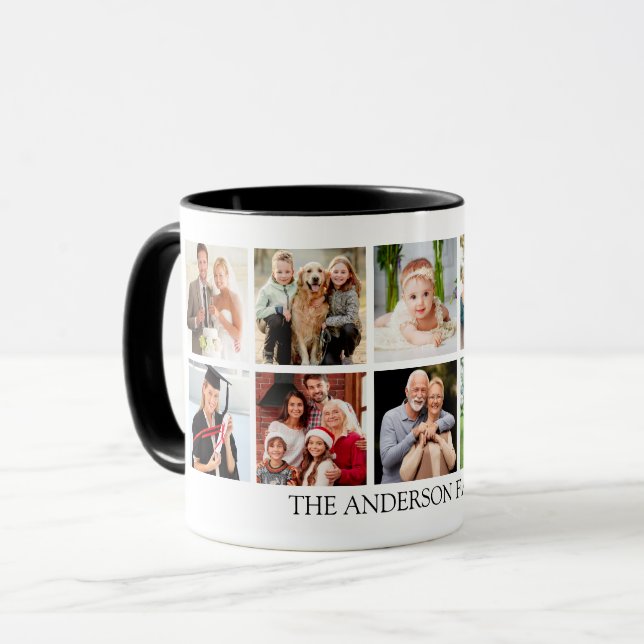 Family Photo Collage - Choose Your Color Mug (Front Left)
