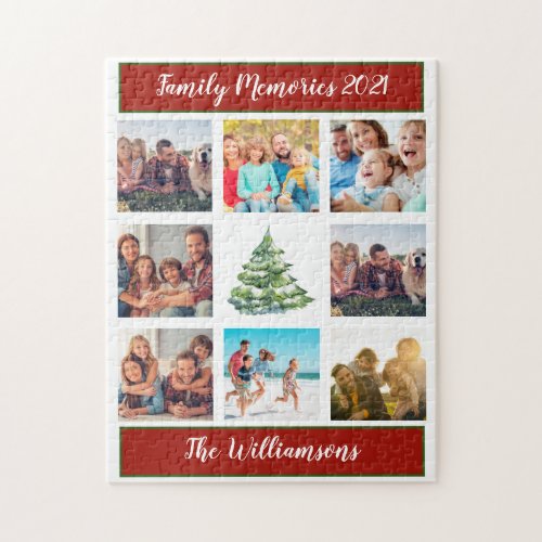 Family Photo Collage Christmas Gift Keepsake   Jig Jigsaw Puzzle