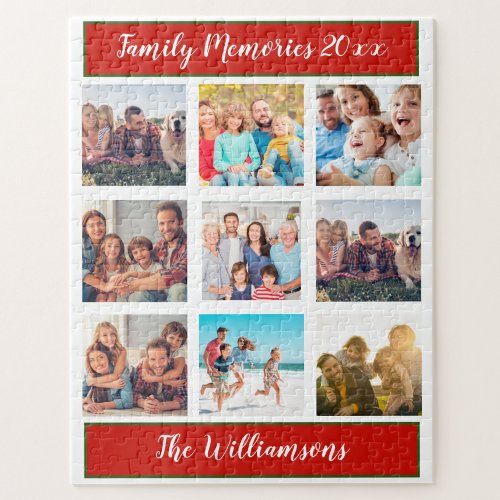 Family Photo Collage Christmas Gift Keepsake   Jigsaw Puzzle