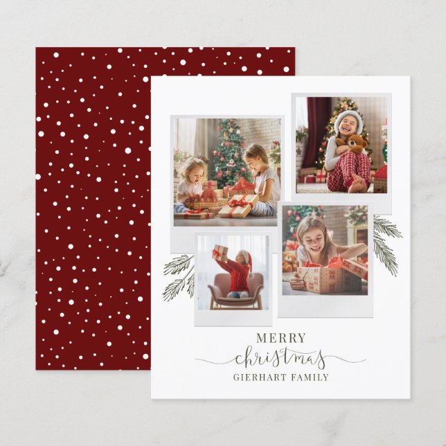 Family Photo Collage Christmas Holidays Greetings (Front/Back)