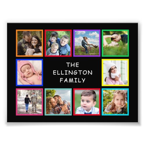 Family Photo Collage Colorful Poster