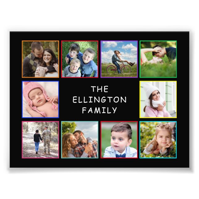 Family Photo Collage Colorful Poster (Front)
