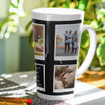 Family Photo Collage Create Your Own Latte Mug<br><div class="desc">Personalized gift latte mug with 5 photos of your choice, and a simple text template. A wonderful gift idea to commemorate a special event or milestone for that special person. TOP TIP: If you Pre-crop your photos into a square shape before you upload them you have control of how they...</div>