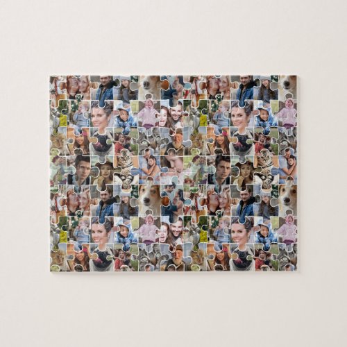 Family Photo Collage Custom 24 Pic Jigsaw Shape Jigsaw Puzzle