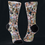 Family Photo Collage Custom 24 Pic Puzzle Shape Socks<br><div class="desc">These beautiful, personalized jigsaw puzzle socks include up to 24 of your custom photos cut into interlocking puzzle pieces! This intricate, unique design is perfect for displaying your favorite family photos. The hand-made puzzle pattern seamlessly tiles your photographs across the socks. HOW TO PERSONALIZE: Just use the easy templates to...</div>