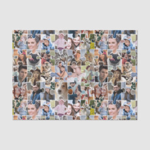 Family Photo Collage Custom 24 Pic Puzzle Shape Tissue Paper