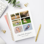 Family Photo Collage Custom Name |  Planner<br><div class="desc">A multi photo custom name planner.  This planner features a white background with 6 photos and custom text.  The photos and text can easily be customized with any photos and wording you choose. Personalized planners make great gifts for birthdays,  christmas,  mothers day and any other special ocassion.</div>