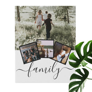 Family Photo Collage Custom Personalized Faux Canvas Print