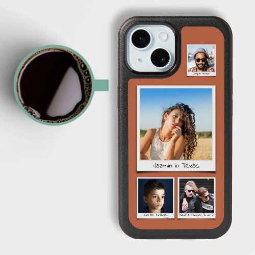 Family Photo Collage Deep Orange Topaz Otterbox iPhone 15 Case