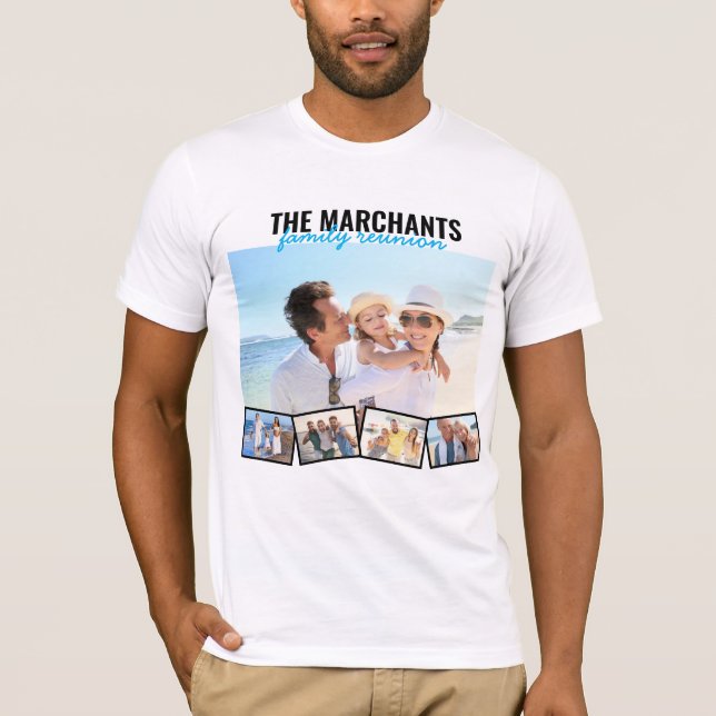 Family Photo Collage Editable Reunion Personalized T-Shirt (Front)