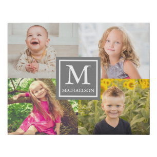 Family Photo Collage Faux Canvas Print