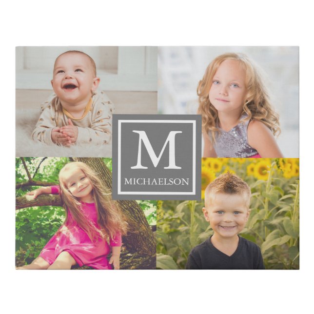 Family Photo Collage Faux Canvas Print (Front)