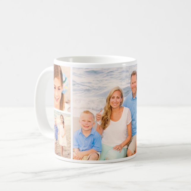 Family Photo Collage Full Wrap Coffee Mug (Front Left)