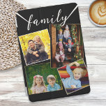Family Photo Collage Gallery Four Photographs iPad Mini Cover<br><div class="desc">Decorate your iPad with favorite photos of your family,  with this customisable cover. With space for four of your chosen photographs,  the cover has the heading 'family' at the top of the design. Click 'Personalize' to upload your pictures to the template. An ideal gift for family members.</div>