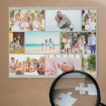 Family Photo Collage Grey Masonry Grid Custom Jigsaw Puzzle<br><div class="desc">Create your own custom photo puzzle. This photo collage has a light grey, masonry grid layout which you can customize with your own photos. The photo template is set up ready for you to display 9 of your favorite family pictures which will automatically display in the masonry style. The design...</div>