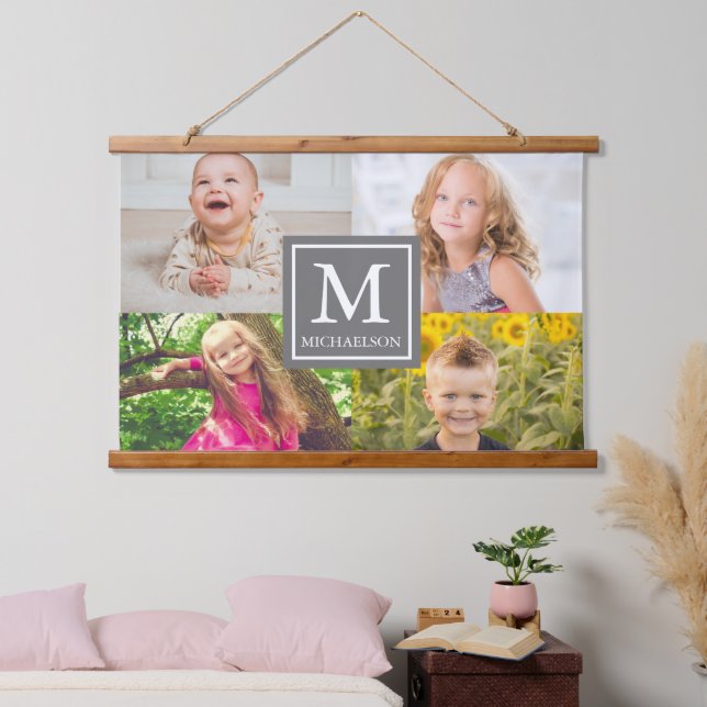 Family Photo Collage Hanging Tapestry (Bedroom)