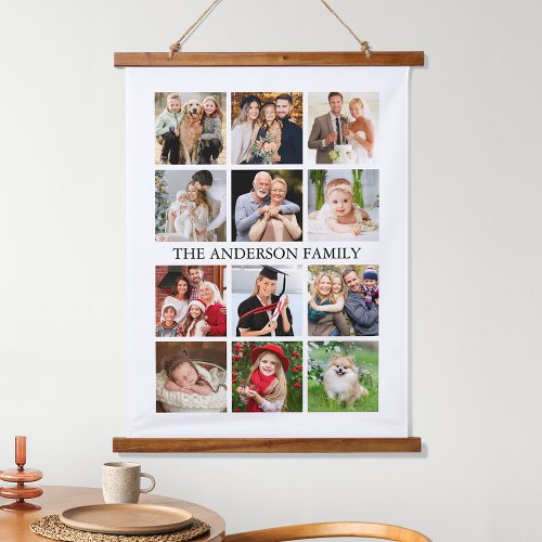 Family Photo Collage Hanging Tapestry