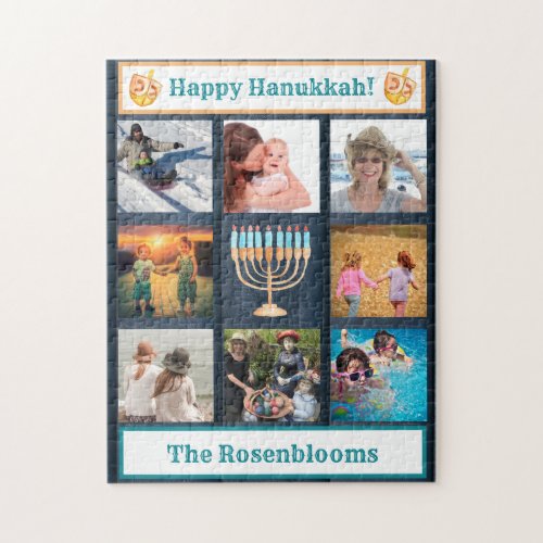 Family Photo Collage Hanukkah Gift Keepsake     Jigsaw Puzzle