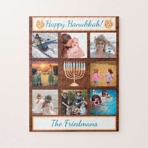 Family Photo Collage Hanukkah Gift Keepsake Jigsaw Puzzle