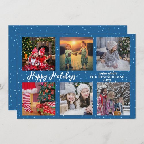 Family photo collage Happy Holidays Christmas Holiday Card