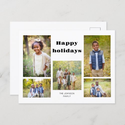 Family Photo Collage Happy Holidays Holiday Postcard