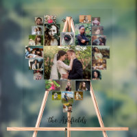 Family Photo Collage Heart 25 Pictures Custom Name