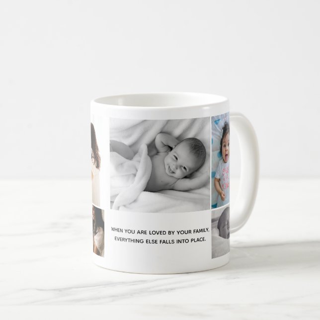 Family Photo Collage Inspiring Message For Her Coffee Mug (Front Right)