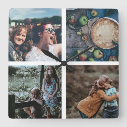 Family Photo Collage Instagram Photos Keepsake Square Wall Clock