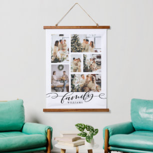 Family Photo Collage Keepsake Hanging Tapestry