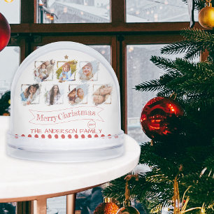 Family Photo Collage Keepsake Merry christmas Snow Globe