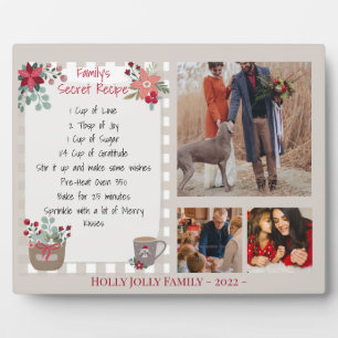 Family Photo Collage Keepsake Recipe Holiday Plaque