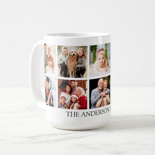 Family Photo Collage Large Coffee Mug