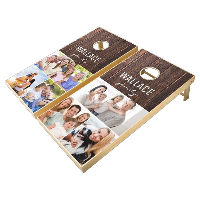 Family Photo Collage lawn game Personalized  (Angled)