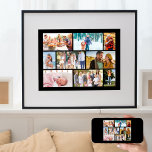 Family Photo Collage Masonry Style Black Poster<br><div class="desc">Create your own masonry style photo collage on a black poster, to which you can add a frame if you wish. The photo template is set up ready for you to display 9 of your favorite family photos. Your photos will automatically display in a masonry grid layout, with 2 landscape...</div>