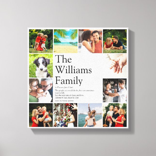 Family Photo Collage Modern Definition  Canvas Print (Front)