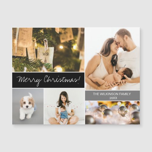 Family Photo Collage Modern Merry Christmas