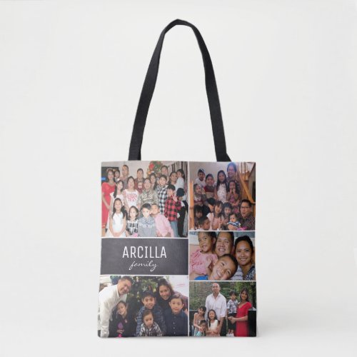 Family Photo Collage Modern Tote Bag