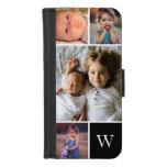 Family Photo Collage Monogram Black Iphone 8/7 Wallet Case at Zazzle