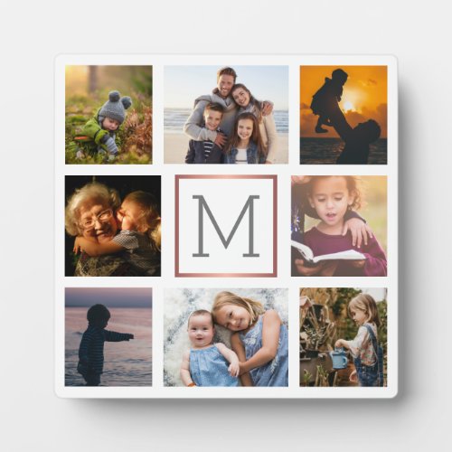 Family Photo Collage Monogram Plaque