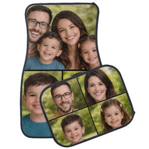 Family Photo Collage Multi Portrait Car Floor Mat