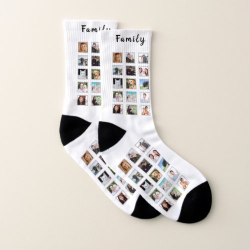 Family Photo Collage Multiple Pictures  Socks