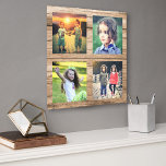 Family photo collage on rustic barn wood canvas photo tile<br><div class="desc">Family photo collage on rustic barn wood,  canvas art.
You can add your own photos to personalize.</div>