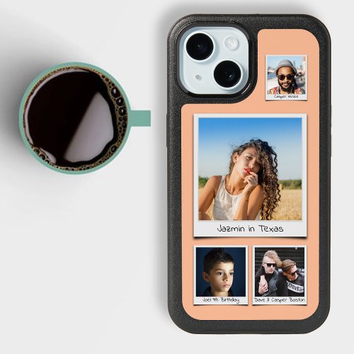 Family Photo Collage Peach Otterbox iPhone 15 Case