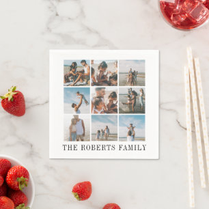 Family Photo Collage Peel And Stick Photo Tile Napkins