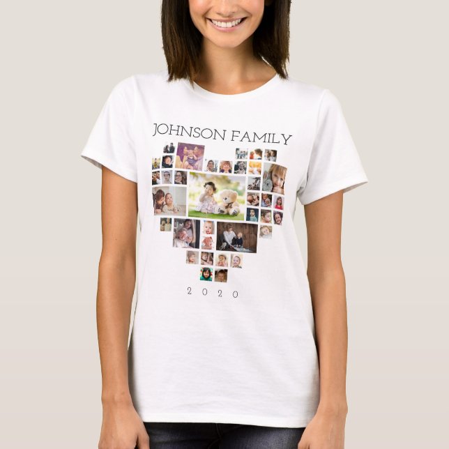 Family Photo Collage (Personalize Photo & Text) T-Shirt (Front)