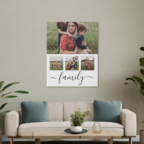 Family Photo Collage Personalized Faux Canvas Print