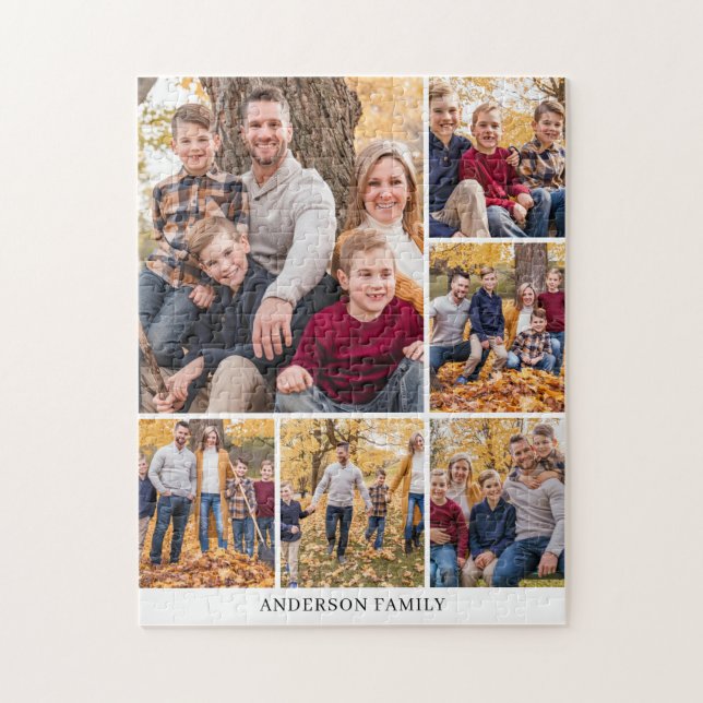 Family Photo Collage Personalized  Jigsaw Puzzle (Vertical)
