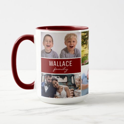 Family Photo Collage Personalized Reunion Red